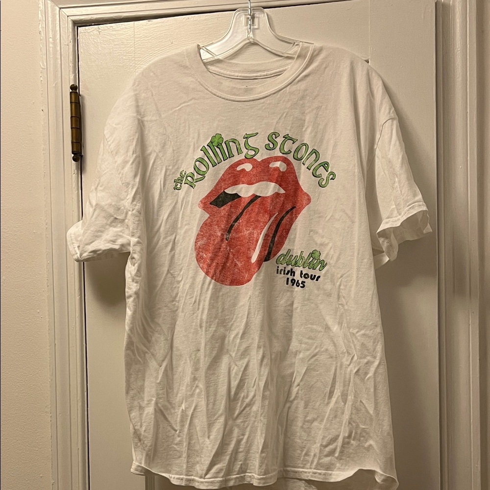 NWT- Rolling Stones White Dublin Irish Tour 1965- L- Unisex - Picture 2 of 3